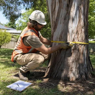 Measuring tree trunk diameter for Willoughby City Council permit